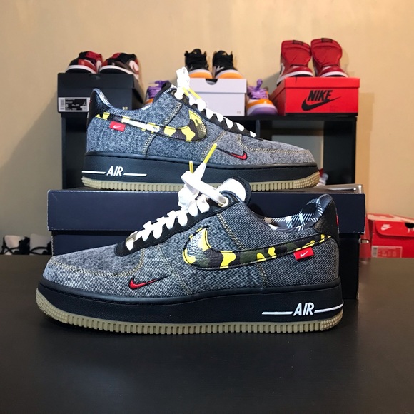Nike Air Force 1 Low Camo Denim Remix Size 7.5 Men - Picture 5 of 9